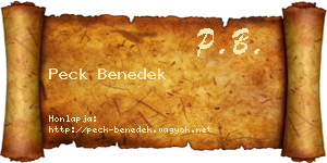 Peck Benedek névjegykártya